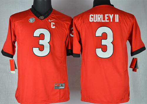 Kid's Georgia Bulldogs #3 Todd Gurley II Nike Red College Football Jersey