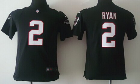 Kid's Atlanta Falcons #2 Matt Ryan Black Nik Game Jersey