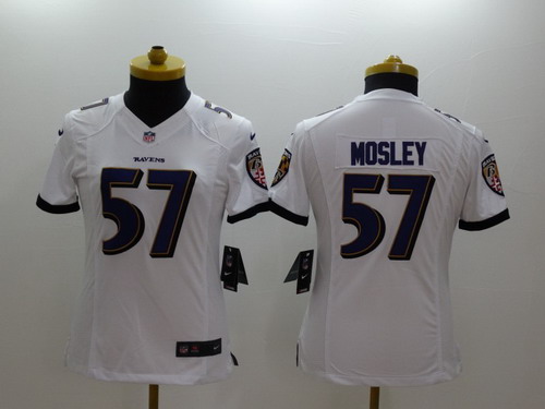 Women's Baltimore Ravens #57 C.J. Mosley 2013 White Nik Limited Jersey