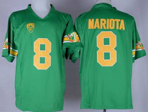 Men's Oregon Ducks #8 Marcus Mariota 1994 Green Throwback Jersey