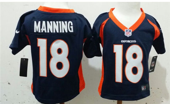 Toddler's Denver Broncos #18 Peyton Manning Blue Nike Football Jersey