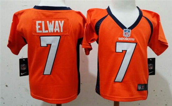 Toddler's Denver Broncos #7 John Elway Orange Nik Football Jersey