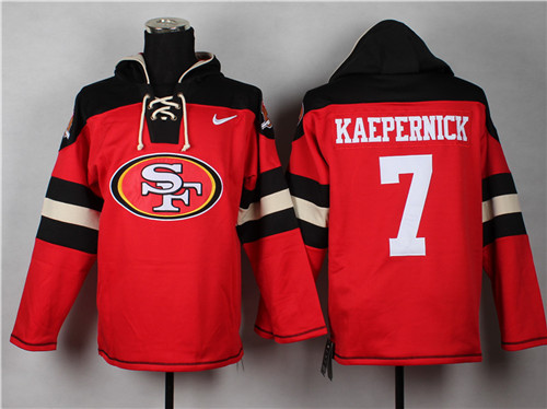 Nike San Francisco 49ers #7 Colin Kaepernick Red With Team Logo Hoodie