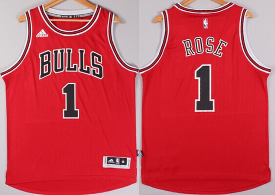 Men's Chicago Bulls #1 Derrick Rose Revolution 30 Swingman 2015 New Red Jersey