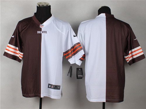 Men's Cleveland Browns Blank Brown White Nik Split Elite Jersey