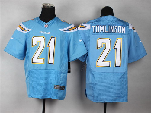 Men's San Diego Chargers Retired Player #21 LaDainian Tomlinson Light Blue Nik Elite Jersey