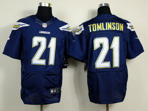 Men's San Diego Chargers Retired Player #21 LaDainian Tomlinson Navy Blue Nik Elite Jersey