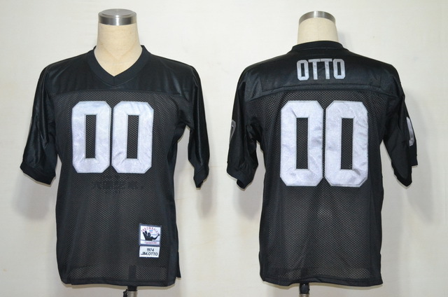 Mens Mitchell&Ness Oakland Raiders #00 Jim Otto Black Throwback Jerseys