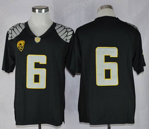 Men's Oregon Ducks #6 Without Name Black Limited Jersey
