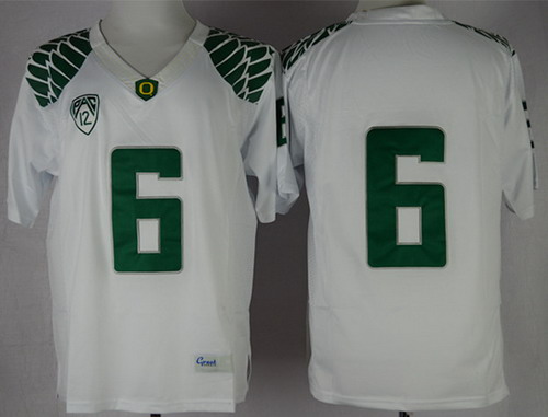 Men's Oregon Ducks #6 Withough Name White Limited Jersey