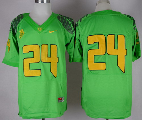 Men's Oregon Ducks #24 Without Name Light Green Elite Jersey