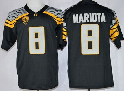 Men's Oregon Duck #8 Marcus Mariota 2014 Black Limited Jersey