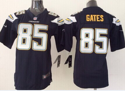 Kid's San Diego Chargers #85 Antonio Gates Navy Blue Nike Game Football Jersey