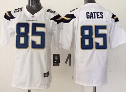 Kid's San Diego Chargers #85 Antonio Gates White Nike Game Football Jersey