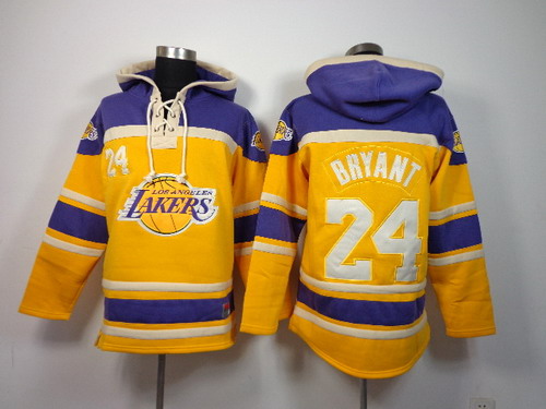 NBA Los Angeles Lakers #24 Kobe Bryant Yellow Hoodie