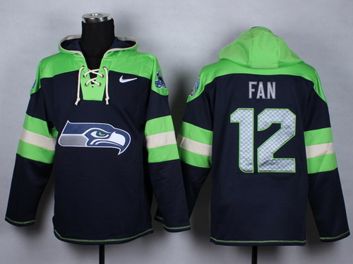 Nike Seattle Seahawks #12 Fan Blue With Team Logo Hoodie