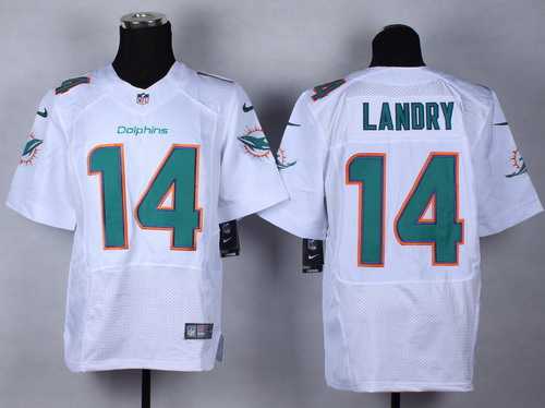 Men's Miami Dolphins #14 Jarvis Landry 2013 White Nik Elite Jersey