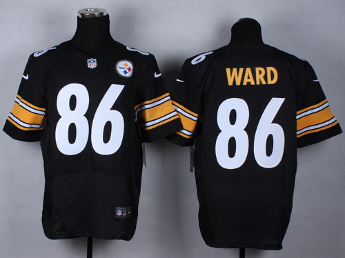 Men's Pittsburgh Steelers Retired Player #86 Hines Ward Black Nike Elite Jersey