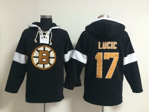 Old Time HockeyBoston Bruins #17 Milan Lucic Pullover Hoody -2014 Black