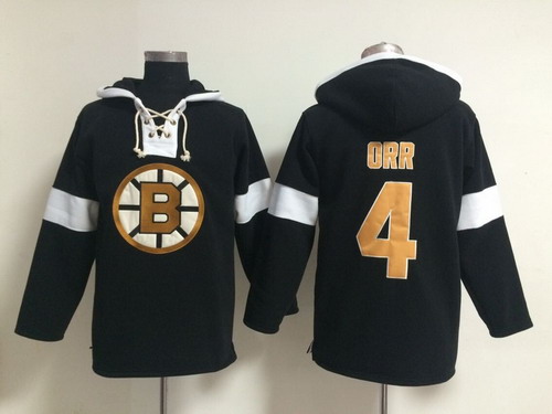 Old Time Hockey Boston Bruins #4 Bobby Orr Pullover Hoody -2014 Black