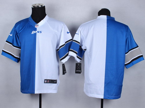 Men's Detroit Lions Blank Light Blue White Split Nik Elite Jersey