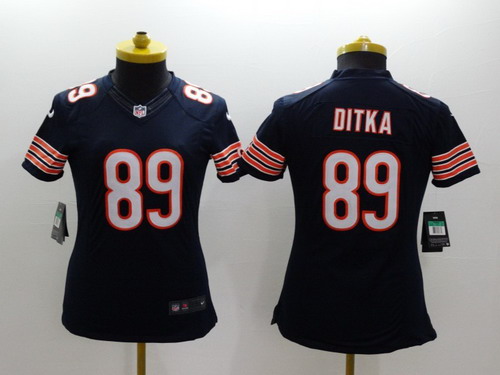 Women's Chicago Bears #89 Mike Ditka Blue Nik Limited Jersey