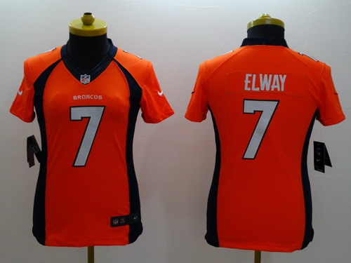 Women's Denver Broncos #7 John Elway 2013 Orange Nik Limited Jersey