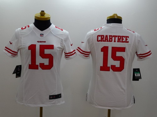 Women's San Francisco 49ers #15 Michael Crabtree White Nik Limited Jersey