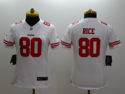 Women's San Francisco 49ers #80 Jerry Rice White Nik Limited Jersey