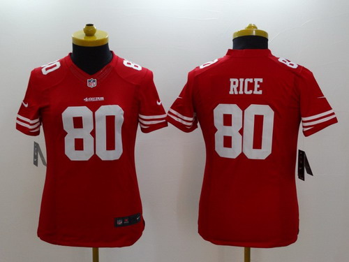 Women's San Francisco 49ers #80 Jerry Rice Red Nik Limited Jersey