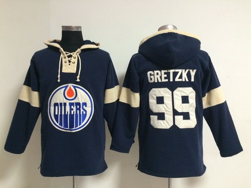 Old Time Hockey Edmonton Oilers #99 Wayne Gretzky Pullover Hoody -2014 Navy Blue