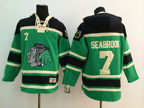 Chicago Blackhawks #7 Brent Seabrook Green Old Time Hockey hoodie