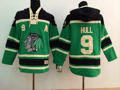 Chicago Blackhawks  #9 Bobby Hull Green Old Time Hockey hoodie