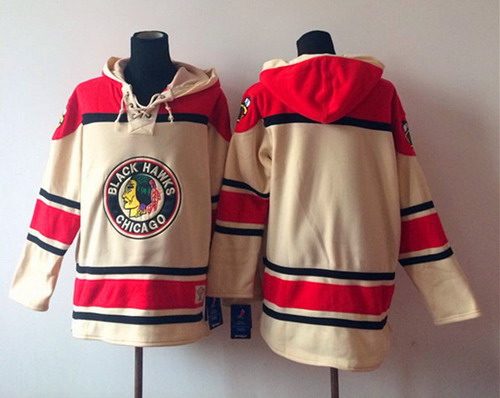Chicago Blackhawks Blank Cream Old Time Hockey hoodie