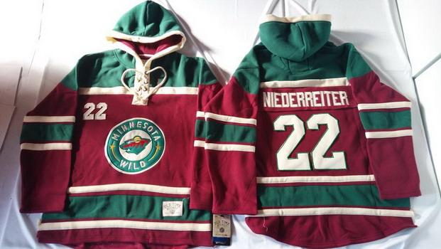 Minnesota Wild #22 Nino Niederreiter Red Old Time Hockey Hoodie