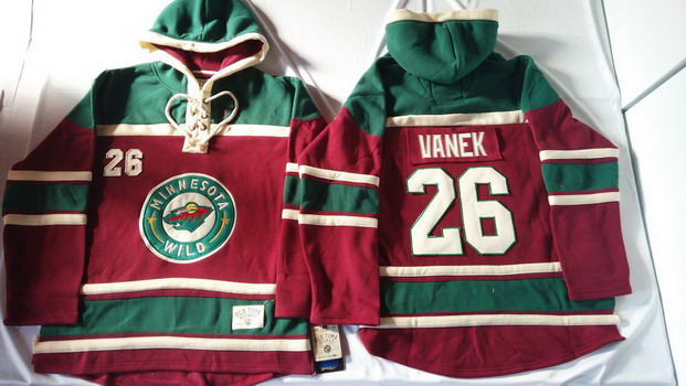 Minnesota Wild #26 Thomas Vanek Red Old Time Hockey Hoodie