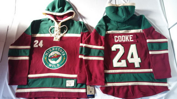 Minnesota Wild #24 Matt Cooke Red Old Time Hockey Hoodie