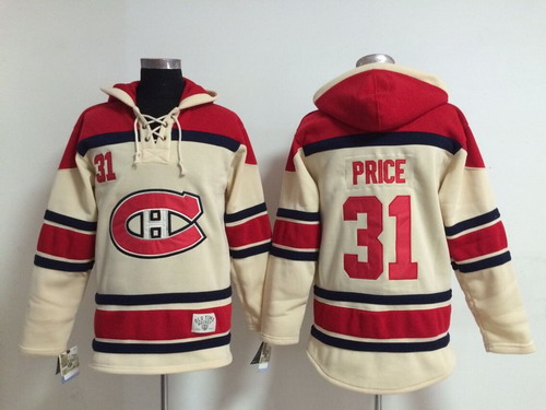 Montreal Canadiens #31 Carey Price Cream Old Time Hockey Hoodie