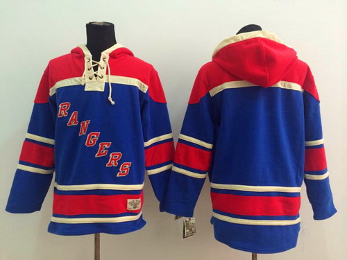 New York Rangers Blank Light Blue Old Time Hockey hoodie