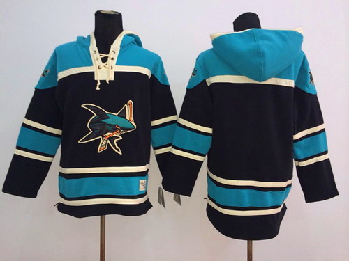 San Jose Sharks Blank Black Old Time Hockey hoodie