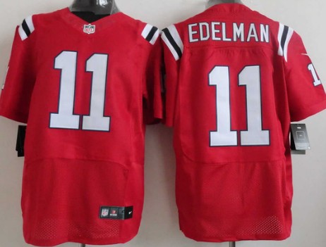 Men's New England Patriots #11 Julian Edelman Red Elite Jersey