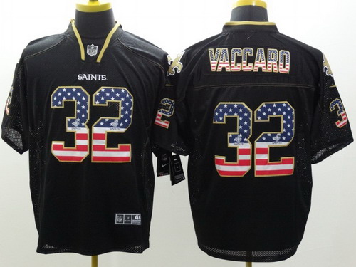 Men's New Orleans Saints #32 Kenny Vaccaro 2014 USA Flag Fashion Black Nik Elite Jerseys