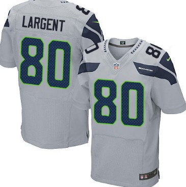 Men's Seattle Seahawks Retired Player #80 Steve Largent Gray Nik Elite Jersey