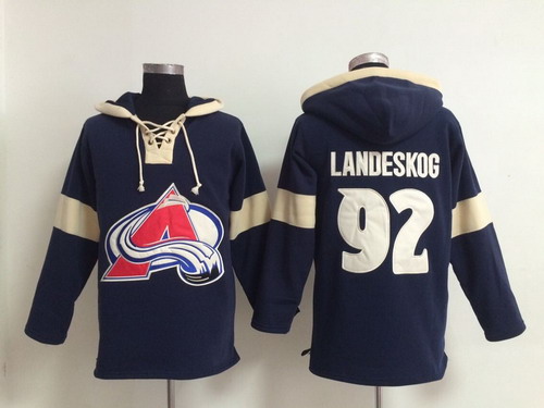 Old Time Hockey Colorado Avalanche #92 Gabriel Landeskog Pullover Hoody -2014 Navy Blue