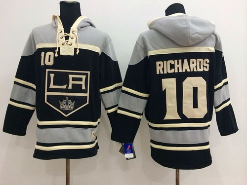 Los Angeles Kings #10 Mike Richards Black Old Time Hockey Hoodie