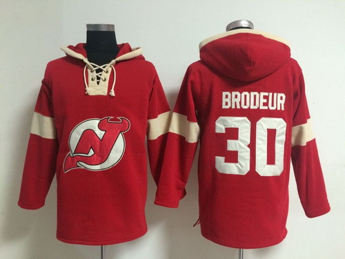 Old Time Hockey New Jersey Devils #30 Martin Brodeur Pullover Hoody -2014 Red
