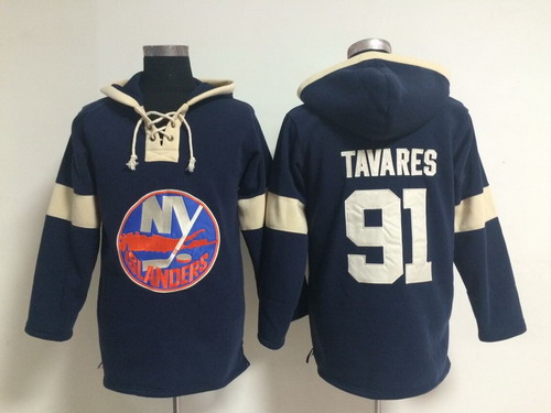 Old Time Hockey New York Islanders #91 John Tavares Pullover Hoody -2014 Navy Blue