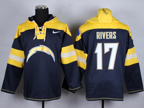 Nike San Diego Chargers #17 Philip Rivers Navy Blue With Team Logo Hoodie