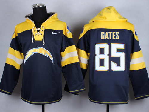 Nike San Diego Chargers #85 Antonio Gates Navy With Team Logo Hoodie