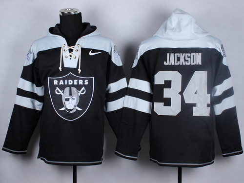 Nike Oakland Raiders #34 Bo Jackson Black With Team Logo Hoodie